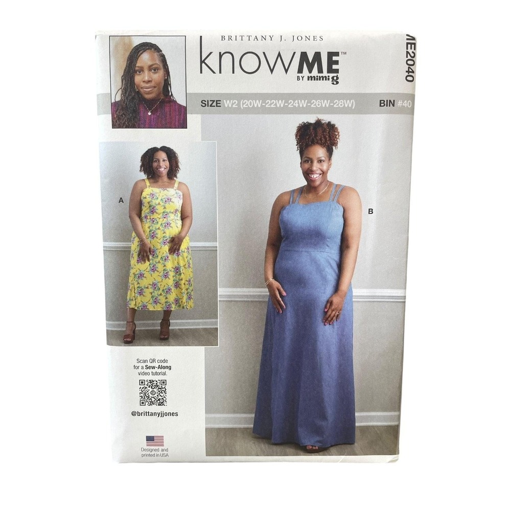 KNOW ME ME2040 Sewing Pattern Womens 20-28W Strappy Sundress Easy Plus Size